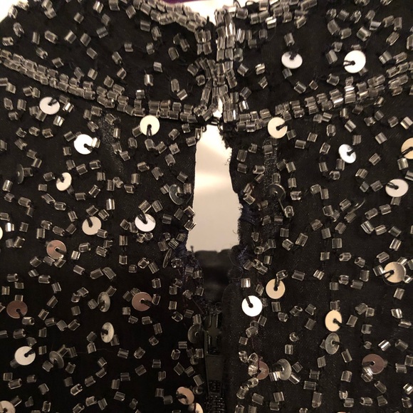 🖤VINTAGE Sténay Black Beaded Sequence Fitted Dress🖤 - Picture 11 of 12